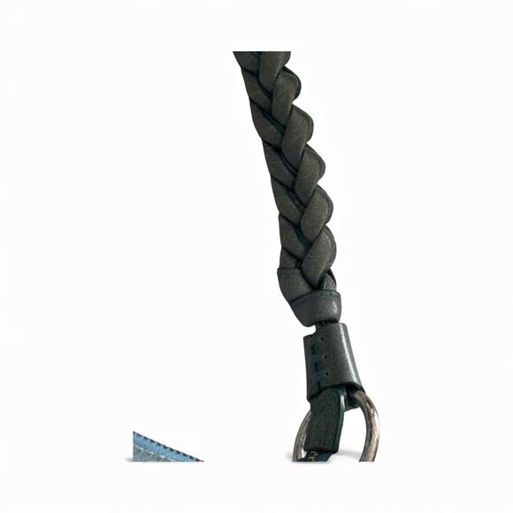 Brighton Hobo Handbag Bag Purse Braided Handle Silver Grommets Blue Turquoise - Picture 13 of 13